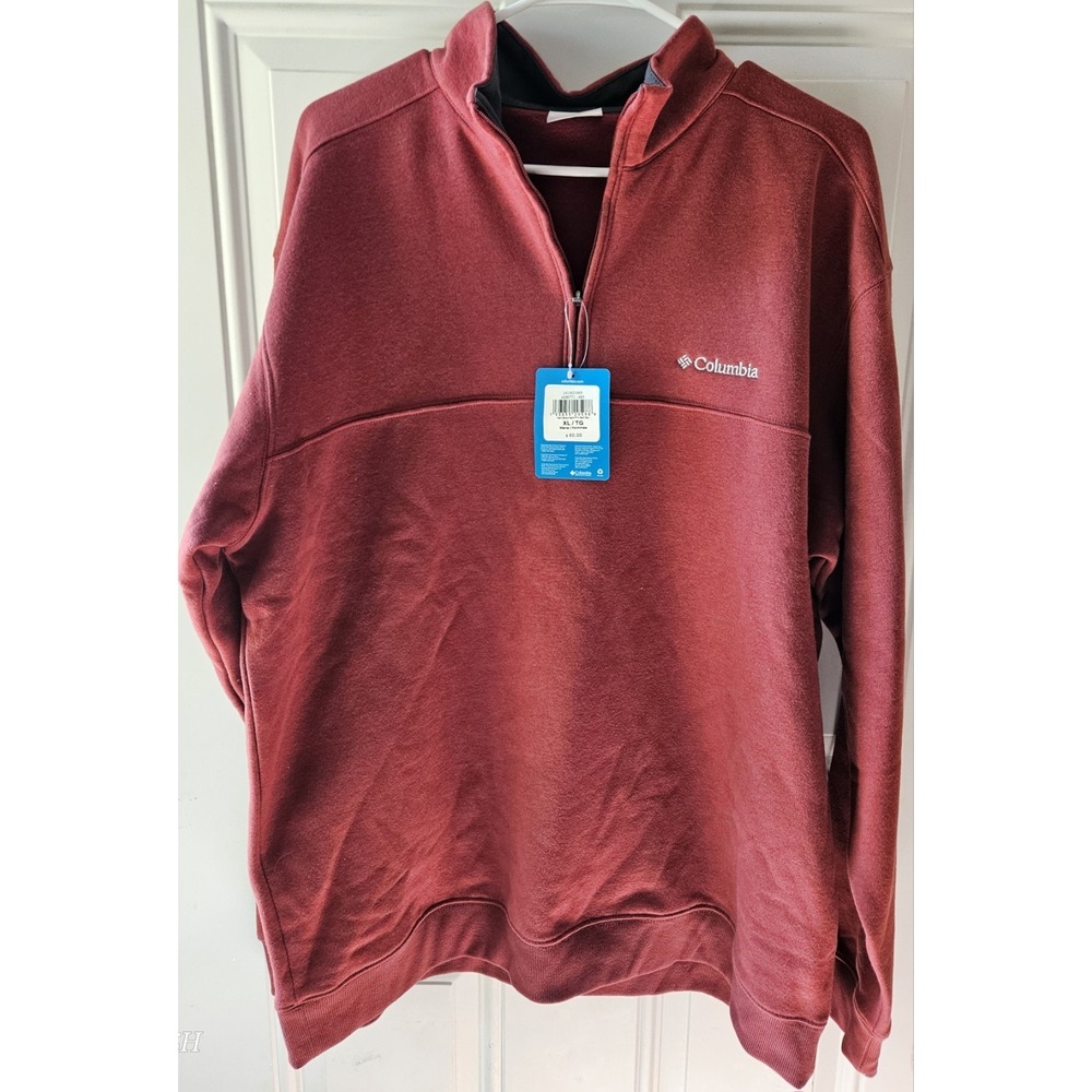 NWT Columbia Hart Mountain II Half Zip Pullover Sweatshirt XL Red Mens